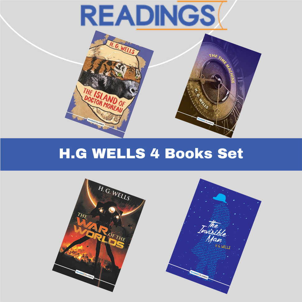 H.G. Wells 4 Books Set Includes (The Invisible Man, The Time Machine, The War Of The Worlds, The Island Of Doctor Moreau)   H. G. Wells 